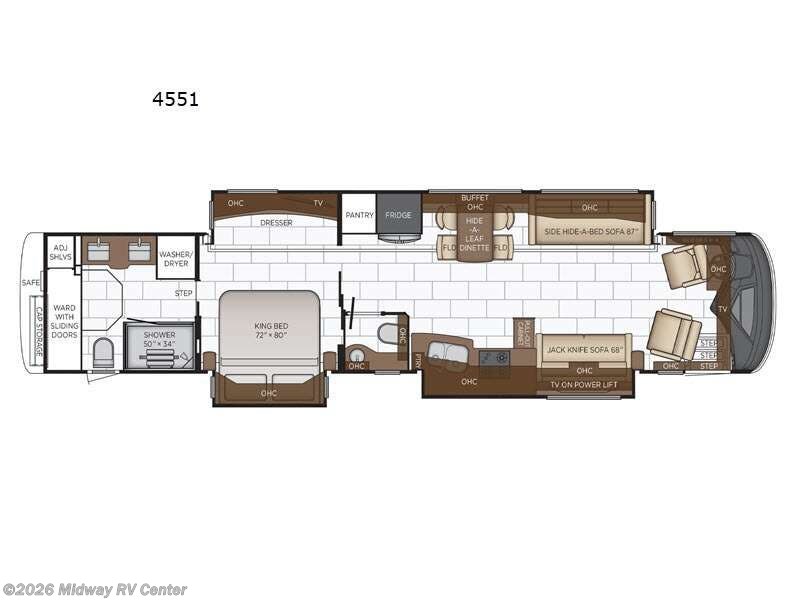 2022 Newmar London Aire 4551 - Used Class A For Sale by Midway RV Center in Grand Rapids, Michigan features Slideout