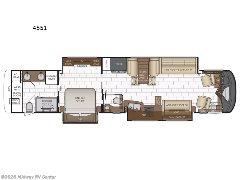 2026 Newmar Essex 4551 - New Class A For Sale by Midway RV Center in Grand Rapids, Michigan features Slideout