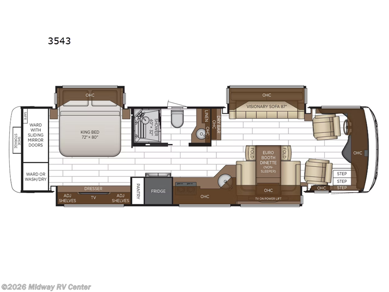 2026 Newmar New Aire 3543 - New Class A For Sale by Midway RV Center in Grand Rapids, Michigan features Slideout