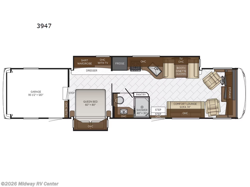 2026 Newmar Canyon Star 3947 - New Diesel Pusher For Sale by Midway RV Center in Grand Rapids, Michigan features Slideout