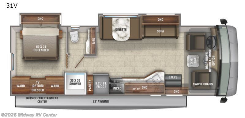 2021 Jayco Alante 31V - Used Class A For Sale by Midway RV Center in Grand Rapids, Michigan features Slideout