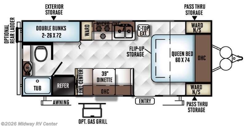 2016 Forest River Rockwood Mini Lite 2306 - Used Travel Trailer For Sale by Midway RV Center in Grand Rapids, Michigan