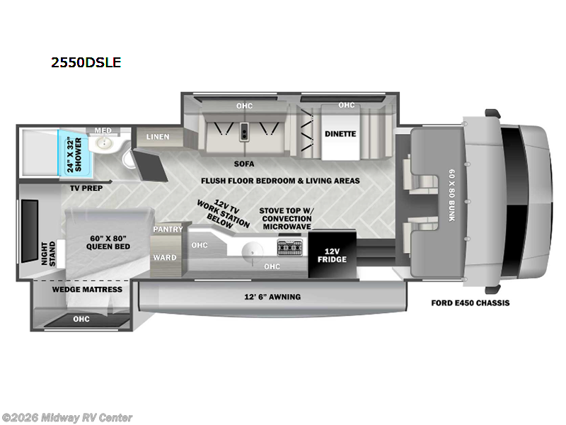 2023 Forest River Sunseeker LE 2550DSLE Ford - Used Class C For Sale by Midway RV Center in Grand Rapids, Michigan features Slideout