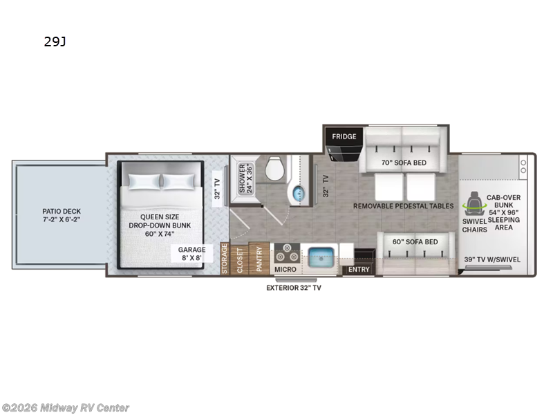 2022 Thor Motor Coach Outlaw 29J - Used Toy Hauler For Sale by Midway RV Center in Grand Rapids, Michigan features Slideout