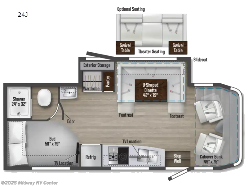 2024 Winnebago View 24J - Used Class C For Sale by Midway RV Center in Grand Rapids, Michigan features Slideout