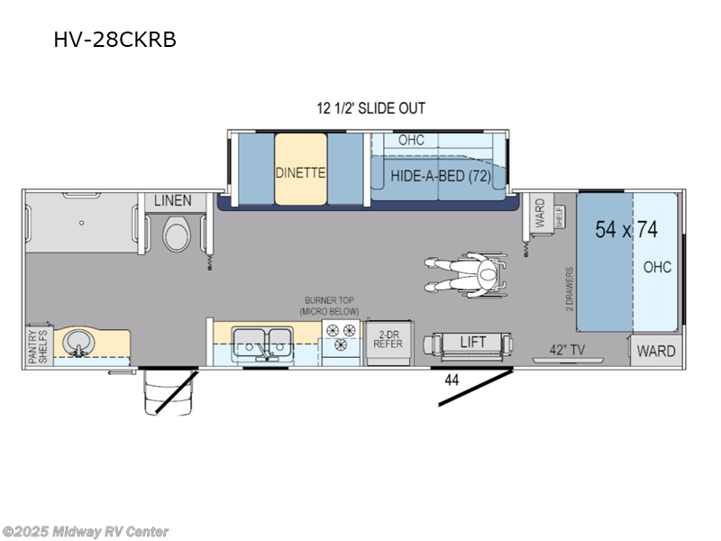 2021 HL Enterprise Harbor View HV-28CKRB - Used Travel Trailer For Sale by Midway RV Center in Grand Rapids, Michigan features Slideout