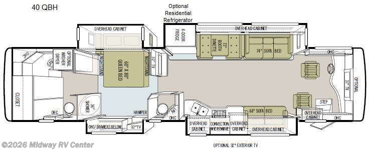 2012 Tiffin Phaeton 40 QBH - Used Class A For Sale by Midway RV Center in Grand Rapids, Michigan features Slideout