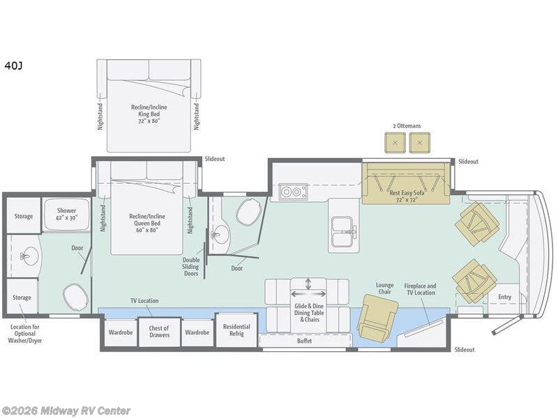 2017 Winnebago Journey 40J - Used Class A For Sale by Midway RV Center in Grand Rapids, Michigan features Slideout