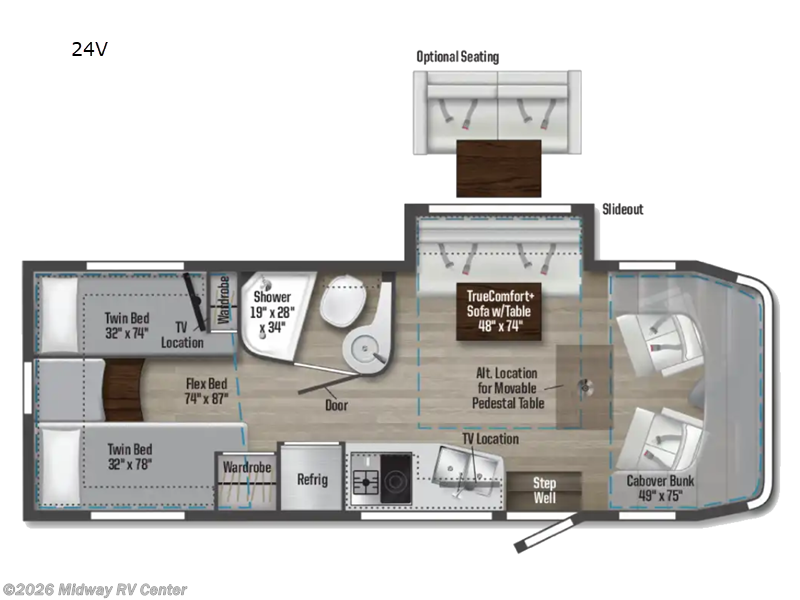 2022 Winnebago View 24V - Used Class C For Sale by Midway RV Center in Grand Rapids, Michigan features Slideout
