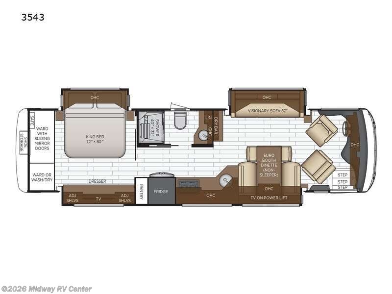 2023 Newmar New Aire 3543 - Used Class A For Sale by Midway RV Center in Grand Rapids, Michigan features Slideout