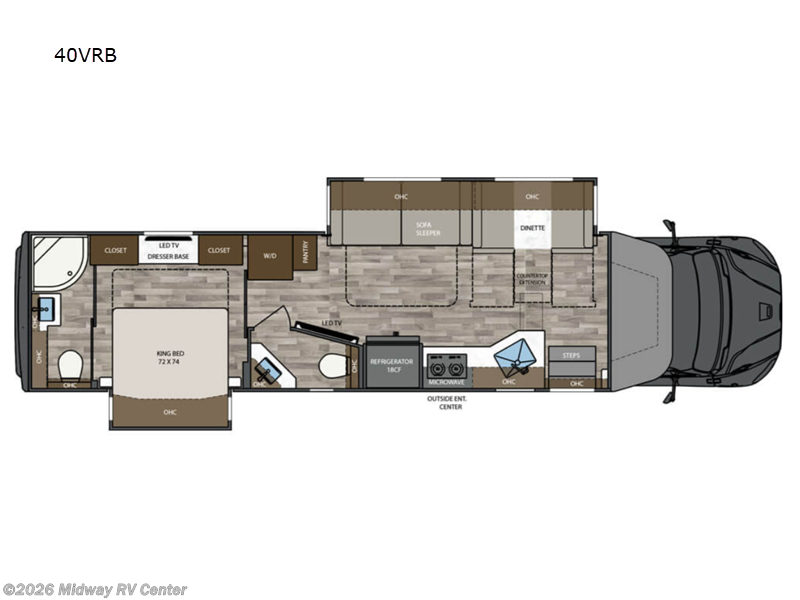 2024 Renegade Verona 40VRB - Used Super C For Sale by Midway RV Center in Grand Rapids, Michigan features Slideout