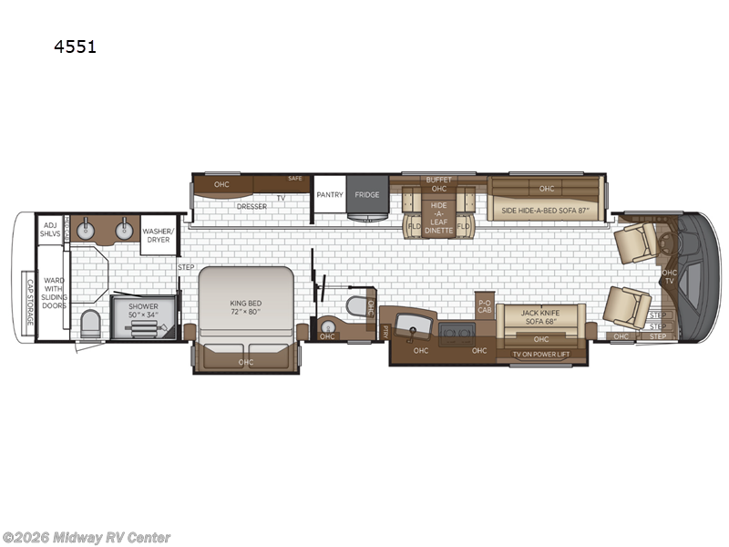 2024 Newmar London Aire 4551 - Used Class A For Sale by Midway RV Center in Grand Rapids, Michigan features Slideout