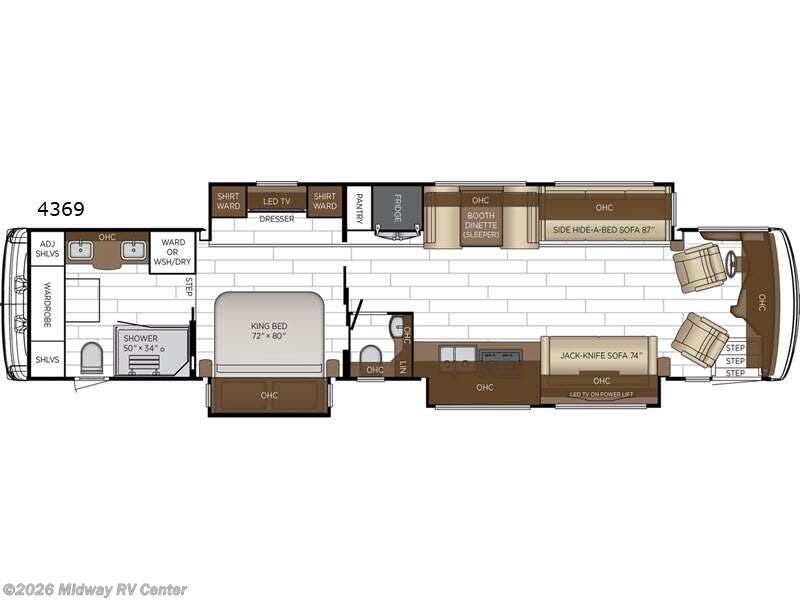 2027 Newmar Dutch Star 4369 - New Class A For Sale by Midway RV Center in Grand Rapids, Michigan features Slideout