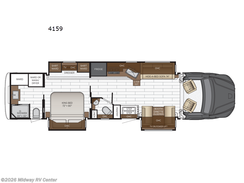 2027 Newmar Super Star 4159 - New Super C For Sale by Midway RV Center in Grand Rapids, Michigan features Slideout