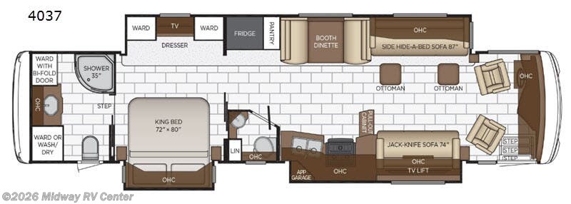 2020 Newmar Ventana 4037 - Used Class A For Sale by Midway RV Center in Grand Rapids, Michigan features Slideout