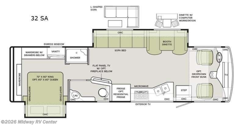 2021 Tiffin Open Road Allegro 32 SA - Used Class A For Sale by Midway RV Center in Grand Rapids, Michigan features Slideout