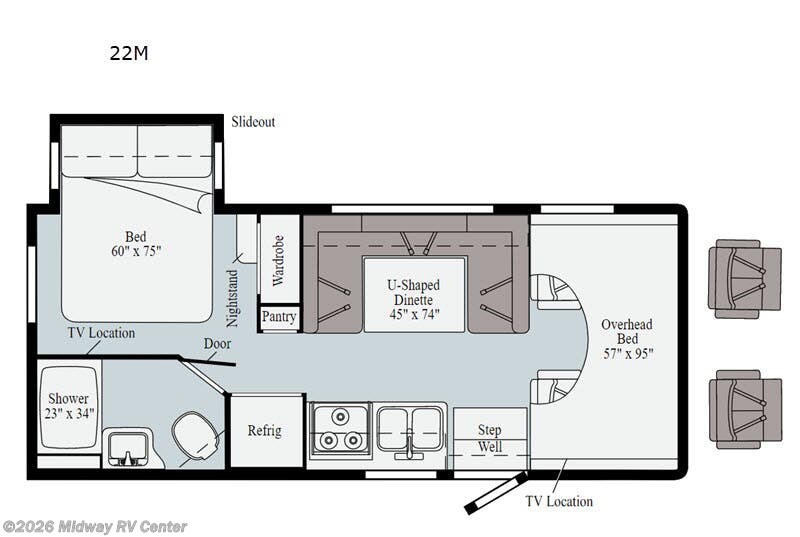 2020 Winnebago Minnie Winnie 22M - Used Class C For Sale by Midway RV Center in Grand Rapids, Michigan features Slideout