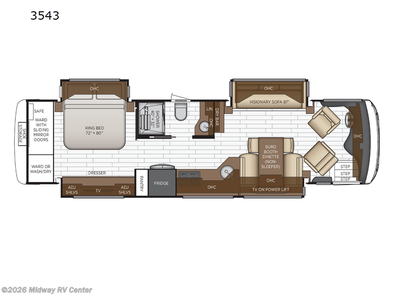 2022 Newmar New Aire 3543 - Used Class A For Sale by Midway RV Center in Grand Rapids, Michigan features Slideout