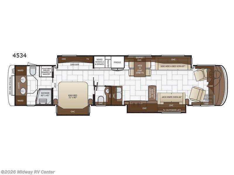 2018 Newmar London Aire 4534 - Used Class A For Sale by Midway RV Center in Grand Rapids, Michigan features Slideout