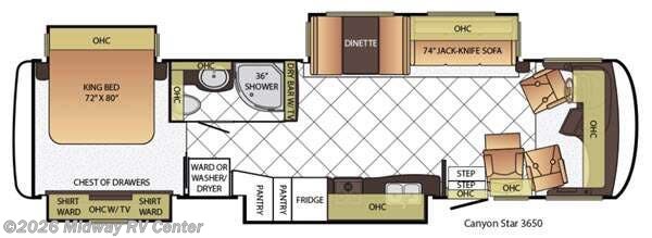 2015 Newmar Canyon Star 3650 - Used Class A For Sale by Midway RV Center in Grand Rapids, Michigan features Slideout