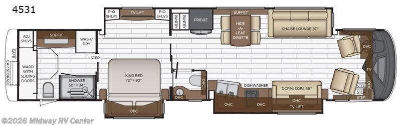 2020 Newmar King Aire 4531 - Used Class A For Sale by Midway RV Center in Grand Rapids, Michigan features Slideout