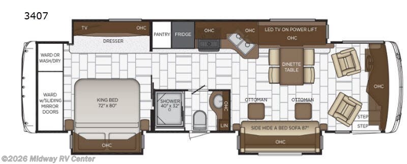 2019 Newmar Ventana 3407 - Used Class A For Sale by Midway RV Center in Grand Rapids, Michigan features Slideout