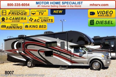 /LA 3/25/14 &lt;a href=&quot;http://www.mhsrv.com/thor-motor-coach/&quot;&gt;&lt;img src=&quot;http://www.mhsrv.com/images/sold-thor.jpg&quot; width=&quot;383&quot; height=&quot;141&quot; border=&quot;0&quot;/&gt;&lt;/a&gt; Receive a $1,000 VISA Gift Card with purchase at The #1 Volume Selling Motor Home Dealer in the World! Offer expires March 31st, 2013. Visit MHSRV .com or Call 800-335-6054 for complete details.   &lt;object width=&quot;400&quot; height=&quot;300&quot;&gt;&lt;param name=&quot;movie&quot; value=&quot;//www.youtube.com/v/U2vRrY8X8lc?hl=en_US&amp;amp;version=3&quot;&gt;&lt;/param&gt;&lt;param name=&quot;allowFullScreen&quot; value=&quot;true&quot;&gt;&lt;/param&gt;&lt;param name=&quot;allowscriptaccess&quot; value=&quot;always&quot;&gt;&lt;/param&gt;&lt;embed src=&quot;//www.youtube.com/v/U2vRrY8X8lc?hl=en_US&amp;amp;version=3&quot; type=&quot;application/x-shockwave-flash&quot; width=&quot;400&quot; height=&quot;300&quot; allowscriptaccess=&quot;always&quot; allowfullscreen=&quot;true&quot;&gt;&lt;/embed&gt;&lt;/object&gt;
 MSRP $163,577. 2014 Thor Motor Coach 35SK Super C model motor home with 2 slides. This unit is powered by the powerful 300 HP Powerstroke 6.7L diesel engine with 660 lb. ft. of torque. It rides on a Ford F-550 chassis with a 6-speed automatic transmission and boast a big 10,000 lb. hitch, rear pass-thru MEGA-Storage, extreme duty 4 wheel ABS disc brakes, exterior entertainment center and an electronic brake controller integrated into the dash. Options include the beautiful Cabernet Metallic full body paint exterior, Olympic Cherry cabinetry, 12V attic fan, 6.0 Onan diesel generator as well as a 50 inch cab over TV with DVD player and sound bar. The Chateau 35SK is approximately 35 feet 11 inches long and also features a plush booth dinette and 70 inch sofa with air bed, (2) roof air conditioners, gel coat fiberglass exterior, power patio awning, automatic hydraulic leveling system, residential refrigerator, house inverter, 30 inch over the range microwave, back-up monitor with side view cameras, remote heated exterior mirrors, power windows and locks, leatherette driver &amp; passenger captain&#39;s chairs, fiberglass running boards, keyless cab entry, valve stem extenders, soft touch ceilings, bedroom LCD TV with DVD player, large LCD TV with DVD player in the living area on a swivel, heated holding tanks and a king sized bed with upgraded mattress. Motor Home Specialist is the #1 Thor Motor Coach Dealer in the World. For additional information about this incredible Super C motor home please feel free to visit MHSRV .com or call Motor Home Specialist at 800-335-6054. At Motor Home Specialist we DO NOT charge any prep or orientation fees like you will find at other dealerships. All sale prices include a 200 point inspection, interior &amp; exterior wash &amp; detail of vehicle, a thorough coach orientation with an MHS technician, an RV Starter&#39;s kit, a nights stay in our delivery park featuring landscaped and covered pads with full hook-ups and much more! Read From Thousands of Testimonials at MHSRV .com and See What They Had to Say About Their Experience at Motor Home Specialist. WHY PAY MORE?...... WHY SETTLE FOR LESS?