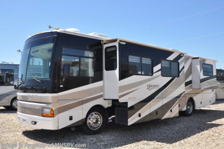 &lt;a href=&quot;http://www.mhsrv.com/other-rvs-for-sale/fleetwood-rvs/&quot;&gt;&lt;img src=&quot;http://www.mhsrv.com/images/sold-fleetwood.jpg&quot; width=&quot;383&quot; height=&quot;141&quot; border=&quot;0&quot; /&gt;&lt;/a&gt;
2003 Fleetwood Discovery 39&#39; with 3 slides, model 39S, Caterpillar 330 HP diesel engine, Allison 6 speed transmission, Freightliner chassis, 2K watt inverter, Onan 7.5KW quiet diesel generator, Power Gear leveling system, back-up camera with audio, air brakes, cruise control, tilt\telescoping wheel, power visors, cab fans, power mirrors with heat, power leather seats with footrest on passenger side, convection/microwave, gas stove top with oven, central vacuum, gas/electric water heater, 4-door refrigerator with ice maker, washer/dryer combo, two TVs, surround sound system with DVD player, private toilet, E.M.S system, dual pane glass, day/night shades, booth dinette sleeper, leather &quot;J&quot; sofa, 2nd leather sofa sleeper, soft touch vinyl ceilings, fantastic fans, solid surface counters, queen bed, cedar lined wardrobe closet, patio awning, 50 amp service, roof ladder, power entrance steps, aluminum wheels, coach bra, exterior shower, solar panel, air horns, slide out awning toppers, dual ducted roof A/Cs, KVH Trac-Vision satellite system, non smoker, 37K miles and much more. 