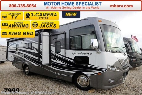 /TX 7/14/14 &lt;a href=&quot;http://www.mhsrv.com/thor-motor-coach/&quot;&gt;&lt;img src=&quot;http://www.mhsrv.com/images/sold-thor.jpg&quot; width=&quot;383&quot; height=&quot;141&quot; border=&quot;0&quot; /&gt;&lt;/a&gt; 2014 CLOSEOUT! &lt;object width=&quot;400&quot; height=&quot;300&quot;&gt;&lt;param name=&quot;movie&quot; value=&quot;//www.youtube.com/v/kmlpm26tPJA?hl=en_US&amp;amp;version=3&quot;&gt;&lt;/param&gt;&lt;param name=&quot;allowFullScreen&quot; value=&quot;true&quot;&gt;&lt;/param&gt;&lt;param name=&quot;allowscriptaccess&quot; value=&quot;always&quot;&gt;&lt;/param&gt;&lt;embed src=&quot;//www.youtube.com/v/kmlpm26tPJA?hl=en_US&amp;amp;version=3&quot; type=&quot;application/x-shockwave-flash&quot; width=&quot;400&quot; height=&quot;300&quot; allowscriptaccess=&quot;always&quot; allowfullscreen=&quot;true&quot;&gt;&lt;/embed&gt;&lt;/object&gt;  The All New 2014 Thor Motor Coach Hurricane Model 27K MSRP $125,592. This all new Class A motor home&#39;s approximate footage to be determined and features a Ford chassis, a V-10 Ford engine, a full wall slide, L-shaped sofa with free standing dinette table, walk around king bed, side hinged baggage doors, 32 inch LCD TV in the living area &amp; dual wardrobes. Other exciting features on the 2014 Hurricane include electric patio awning, roof ladder, electric entry step, 5,000 lb. hitch, back-up camera, double door refrigerator, automatic leveling jacks with touch pad controls, heated exterior mirrors with integrated cameras, 13.5 BTU ducted roof A/C and much more. Optional equipment includes the Regatta full body paint, bedroom LCD TV, exterior entertainment system, solid surface kitchen counter, front electric drop-down over head bunk, power attic fan, upgraded 15,000 BTU front roof A/C, valve stem extenders and a power driver seat. For INTERNET SALE PRICE, ADDITIONAL PHOTOS, DETAILS, VIDEOS &amp; MORE PLEASE VISIT MOTOR HOME SPECIALIST at MHSRV .com or Call 800-335-6054. At Motor Home Specialist we DO NOT charge any prep or orientation fees like you will find at other dealerships. All sale prices include a 200 point inspection, interior &amp; exterior wash &amp; detail of vehicle, a thorough coach orientation with an MHS technician, an RV Starter&#39;s kit, a nights stay in our delivery park featuring landscaped and covered pads with full hook-ups and much more! Read From Thousands of Testimonials at MHSRV .com and See What They Had to Say About Their Experience at Motor Home Specialist. WHY PAY MORE?...... WHY SETTLE FOR LESS?