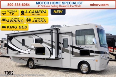 /TX 9/22/14 &lt;a href=&quot;http://www.mhsrv.com/thor-motor-coach/&quot;&gt;&lt;img src=&quot;http://www.mhsrv.com/images/sold-thor.jpg&quot; width=&quot;383&quot; height=&quot;141&quot; border=&quot;0&quot;/&gt;&lt;/a&gt; 2014 CLOSEOUT! &lt;object width=&quot;400&quot; height=&quot;300&quot;&gt;&lt;param name=&quot;movie&quot; value=&quot;//www.youtube.com/v/kmlpm26tPJA?hl=en_US&amp;amp;version=3&quot;&gt;&lt;/param&gt;&lt;param name=&quot;allowFullScreen&quot; value=&quot;true&quot;&gt;&lt;/param&gt;&lt;param name=&quot;allowscriptaccess&quot; value=&quot;always&quot;&gt;&lt;/param&gt;&lt;embed src=&quot;//www.youtube.com/v/kmlpm26tPJA?hl=en_US&amp;amp;version=3&quot; type=&quot;application/x-shockwave-flash&quot; width=&quot;400&quot; height=&quot;300&quot; allowscriptaccess=&quot;always&quot; allowfullscreen=&quot;true&quot;&gt;&lt;/embed&gt;&lt;/object&gt;  The All New 2014 Thor Motor Coach Hurricane Model 27K MSRP $116,217. This all new Class A motor home&#39;s approximate footage to be determined and features a Ford chassis, a V-10 Ford engine, a full wall slide, L-shaped sofa with free standing dinette table, walk around king bed, side hinged baggage doors, 32 inch LCD TV in the living area &amp; dual wardrobes. Other exciting features on the 2014 Hurricane include electric patio awning, roof ladder, electric entry step, 5,000 lb. hitch, back-up camera, double door refrigerator, automatic leveling jacks with touch pad controls, heated exterior mirrors with integrated cameras, 13.5 BTU ducted roof A/C and much more. Optional equipment includes the Carbon HD-Max, bedroom LCD TV, exterior entertainment system, solid surface kitchen counter, front electric drop-down over head bunk, power attic fan, upgraded 15,000 BTU front roof A/C, valve stem extenders and a power driver seat. For INTERNET SALE PRICE, ADDITIONAL PHOTOS, DETAILS, VIDEOS &amp; MORE PLEASE VISIT MOTOR HOME SPECIALIST at MHSRV .com or Call 800-335-6054. At Motor Home Specialist we DO NOT charge any prep or orientation fees like you will find at other dealerships. All sale prices include a 200 point inspection, interior &amp; exterior wash &amp; detail of vehicle, a thorough coach orientation with an MHS technician, an RV Starter&#39;s kit, a nights stay in our delivery park featuring landscaped and covered pads with full hook-ups and much more! Read From Thousands of Testimonials at MHSRV .com and See What They Had to Say About Their Experience at Motor Home Specialist. WHY PAY MORE?...... WHY SETTLE FOR LESS?