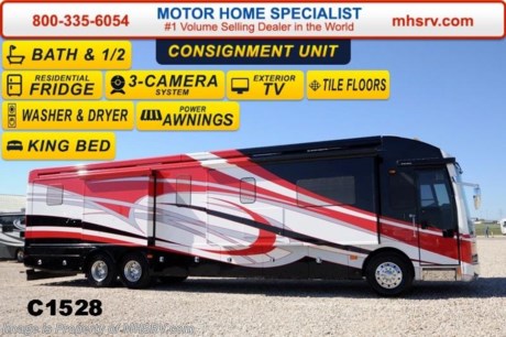 **Picked Up** 6/9/2014 **Consignment** Used American RV for Sale- 2007 American Heritage (45E) with 4 slides and 67,690 miles. This bath &amp; 1/2 RV is approximately 44 feet in length with a 500 HP Cummins side radiator, Allison 6 speed automatic transmission, Spartan raised rail chassis with IFS &amp; tag axle, power mirrors with heat, 12.5 KW Onan with AGS on power slide, 2 integrated power patio awnings, power door awnings, window awning, slide-out room toppers, Aqua Hot, 50 Amp power cord reels,  pass-thru storage with side swing baggage doors, exterior freezer, aluminum wheels, keyless entry, power water hose reel, air &amp; hydraulic leveling system, color 3 camera monitoring system,  exterior entertainment center, 2 Magnum inverters, heated ceramic tile floors, multi-plex lighting system, dual pane windows, convection microwave, solid surface counters, washer/dryer combo, 3 door residential refrigerator, safe, 3 ducted roof A/Cs with heat pumps and 3 TVs with CD/DVD player. For additional information and photos please visit Motor Home Specialist at www.MHSRV .com or call 800-335-6054.
