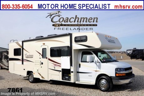/TX 2/7/2014 &lt;a href=&quot;http://www.mhsrv.com/coachmen-rv/&quot;&gt;&lt;img src=&quot;http://www.mhsrv.com/images/sold-coachmen.jpg&quot; width=&quot;383&quot; height=&quot;141&quot; border=&quot;0&quot;/&gt;&lt;/a&gt; OVER-STOCKED CONSTRUCTION SALE at The #1 Volume Selling Motor Home Dealer in the World! Close-Out Pricing on Over 750 New Units and MHSRV Camper&#39;s Package While Supplies Last! Visit MHSRV .com or Call 800-335-6054 for complete details.  &lt;object width=&quot;400&quot; height=&quot;300&quot;&gt;&lt;param name=&quot;movie&quot; value=&quot;http://www.youtube.com/v/fBpsq4hH-Ws?version=3&amp;amp;hl=en_US&quot;&gt;&lt;/param&gt;&lt;param name=&quot;allowFullScreen&quot; value=&quot;true&quot;&gt;&lt;/param&gt;&lt;param name=&quot;allowscriptaccess&quot; value=&quot;always&quot;&gt;&lt;/param&gt;&lt;embed src=&quot;http://www.youtube.com/v/fBpsq4hH-Ws?version=3&amp;amp;hl=en_US&quot; type=&quot;application/x-shockwave-flash&quot; width=&quot;400&quot; height=&quot;300&quot; allowscriptaccess=&quot;always&quot; allowfullscreen=&quot;true&quot;&gt;&lt;/embed&gt;&lt;/object&gt; MSRP $82,966. New 2014 Coachmen Freelander Model 28QB. This Class C RV measures approximately 30 feet 9 inches in length and features a tremendous amount of living &amp; storage area. This beautiful RV includes the 50th Anniversary pack featuring high gloss colored fiberglass sidewalls, fiberglass running boards, tinted windows, 3 burner range with oven, stainless steel wheel inserts, AM/FM stereo, patio awning, rear ladder, Travel East Roadside Assistance, 50 gallon fresh water tank, 5,000 lb. hitch, glass shower door, Onan generator, 80 inch long bed, roller bearing drawer glides, Azdel Composite sidewall and Thermofoil counter tops. Additional options include the all new Platinum wood color, exterior privacy windshield cover, air assisted suspension, spare tire, 15K BTU A/C with heat pump, exterior entertainment center and 24&quot; LCD TV w/DVD, as well as the Freelander Premier Package which including an electric awning, back-up camera, child saftey net and ladder and heated holding tanks.  The Coachmen Freelander RV also features a Chevy 4500 series chassis, 6.0L Vortec V-8, 6-speed automatic transmission, 57 gallon fuel tank and more. For additional photos, details, videos &amp; SALE PRICE please visit Motor Home Specialist, the #1 Volume Selling Dealer in the World, at MHSRV .com or Call 800-335-6054. At Motor Home Specialist we DO NOT charge any prep or orientation fees like you will find at other dealerships. All sale prices include a 200 point inspection, interior &amp; exterior wash &amp; detail of vehicle, a thorough coach orientation with an MHS technician, an RV Starter&#39;s kit, a nights stay in our delivery park featuring landscaped and covered pads with full hook-ups and much more! Read From Thousands of Testimonials at MHSRV .com and See What They Had to Say About Their Experience at Motor Home Specialist. WHY PAY MORE?...... WHY SETTLE FOR LESS?
