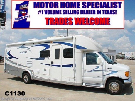 &lt;a href=&quot;http://www.mhsrv.com/inventory_mfg.asp?brand_id=113&quot;&gt;&lt;img src=&quot;http://www.mhsrv.com/images/sold-coachmen.jpg&quot; width=&quot;383&quot; height=&quot;141&quot; border=&quot;0&quot; /&gt;&lt;/a&gt;
PICKED UP 5/20/09 Pre-Owned RV *Consignment Unit.* 2005 Coachmen Concord 29&#39; W/2 slides, Ford V-10 engine, E-450 chassis, Onan 4000 generator, gas and electric water heater, cruise control, tilt wheel, power windows and locks, power mirrors with heat, two TVs, VCR, DVD, stack refrigerator, three burner stovetop, convection microwave, solid surface counter, day/night shades, leather sofa sleeper, leather 3rd chair, private toilet, shower, QUEEN TEMPURPEDIC MATTRESS, ceder lined closets, patio awning, satellite, drivers door, hitch, ducted roof A/C, furnace, 30 amp service, non smoker, ONLY 8K MILES and much more. 