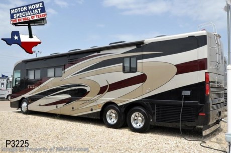 &lt;a href=&quot;http://www.mhsrv.com/other-rvs-for-sale/american-coach-rv/&quot;&gt;&lt;img src=&quot;http://www.mhsrv.com/images/sold-americancoach.jpg&quot; width=&quot;383&quot; height=&quot;141&quot; border=&quot;0&quot; /&gt;&lt;/a&gt;
Sold RV to Texas 09/22/09 - 2008 American Tradition 42’4” model 42F with 3 slides and 18,356 miles. This unit comes equipped with a Cummins 425 HP diesel engine, Allison 6-speed transmission, Spartan raised rail chassis with IFS, Magnum 2000 watt inverter, Onan 10,000 KW quiet diesel generator with auto start, automatic leveling system, back up camera system, tag axle, surround sound, (2) Sony DVD players, (3) LCD TVs, (2) DirecTV HD receivers, LCD dash mounted compass, Select Comfort master bed, KVH Tracvision R6 satellite, (3) ducted A/C units, engine brake, air brakes, cruise, tilt, smart wheel, power leather seats with 3 point seat belts, power pedals, power windows, power step well cover, full ceramic tile, Dometic side by side stainless residential refrigerator, micro/convection oven, gas stove top, washer/dryer combo, bath and half, private commode, energy management system, dual pane glass, day/night shades, dinette with (2) additional chairs, 7’ soft touch vinyl ceilings, fantastic vents, ceiling fan, decorative ceiling features, multi-plex lightning, solid surface counters, all hardwood cabinets, cedar lined wardrobe closet, Aqua Hot, pull out cargo tray, 50 amp, power cord reel, side radiator, roof ladder, power steps, side swing baggage doors, power generator slide, aluminum wheels, gravel shield, front coach mask, 1-piece windshield, docking lights, exterior stereo and speakers, exterior shower, fiberglass roof, air horns, slide-out awning toppers, power patio awning with wind sensor, ATC, ABS, and more. 0725