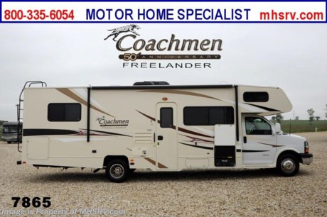 /TX 12/26/2013 &lt;a href=&quot;http://www.mhsrv.com/coachmen-rv/&quot;&gt;&lt;img src=&quot;http://www.mhsrv.com/images/sold-coachmen.jpg&quot; width=&quot;383&quot; height=&quot;141&quot; border=&quot;0&quot; /&gt;&lt;/a&gt; YEAR END CLOSE-OUT! Purchase this unit anytime before Dec. 30th, 2013 and MHSRV will Donate $1,000 to Cook Children&#39;s. Complete details at MHSRV .com or 800-335-6054. For the Lowest Price &amp; Largest Selection Visit Motor Home Specialist, the #1 Volume Selling Dealer in the World! &lt;object width=&quot;400&quot; height=&quot;300&quot;&gt;&lt;param name=&quot;movie&quot; value=&quot;http://www.youtube.com/v/fBpsq4hH-Ws?version=3&amp;amp;hl=en_US&quot;&gt;&lt;/param&gt;&lt;param name=&quot;allowFullScreen&quot; value=&quot;true&quot;&gt;&lt;/param&gt;&lt;param name=&quot;allowscriptaccess&quot; value=&quot;always&quot;&gt;&lt;/param&gt;&lt;embed src=&quot;http://www.youtube.com/v/fBpsq4hH-Ws?version=3&amp;amp;hl=en_US&quot; type=&quot;application/x-shockwave-flash&quot; width=&quot;400&quot; height=&quot;300&quot; allowscriptaccess=&quot;always&quot; allowfullscreen=&quot;true&quot;&gt;&lt;/embed&gt;&lt;/object&gt; MSRP $82,966. New 2014 Coachmen Freelander Model 28QB. This Class C RV measures approximately 30 feet 9 inches in length and features a tremendous amount of living &amp; storage area. This beautiful RV includes the 50th Anniversary pack featuring high gloss colored fiberglass sidewalls, fiberglass running boards, tinted windows, 3 burner range with oven, stainless steel wheel inserts, AM/FM stereo, rear ladder, Travel East Roadside Assistance, 50 gallon fresh water tank, 5,000 lb. hitch, glass shower door, Onan generator, 80 inch long bed, roller bearing drawer glides, Azdel Composite sidewall and Thermofoil counter tops. Additional options include the all new Platinum wood color, exterior privacy windshield cover, air assisted suspension, spare tire, 15K BTU A/C with heat pump, exterior entertainment center and 24&quot; LCD TV w/DVD, as well as the Freelander Premier Package which including an electric awning, back-up camera, child saftey net and ladder and heated holding tanks.  The Coachmen Freelander RV also features a Chevy 4500 series chassis, 6.0L Vortec V-8, 6-speed automatic transmission, 57 gallon fuel tank and more. For additional photos, details, videos &amp; SALE PRICE please visit Motor Home Specialist, the #1 Volume Selling Dealer in the World, at MHSRV .com or Call 800-335-6054. At Motor Home Specialist we DO NOT charge any prep or orientation fees like you will find at other dealerships. All sale prices include a 200 point inspection, interior &amp; exterior wash &amp; detail of vehicle, a thorough coach orientation with an MHS technician, an RV Starter&#39;s kit, a nights stay in our delivery park featuring landscaped and covered pads with full hook-ups and much more! Read From Thousands of Testimonials at MHSRV .com and See What They Had to Say About Their Experience at Motor Home Specialist. WHY PAY MORE?...... WHY SETTLE FOR LESS?