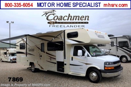 /TX 1/31/2014 &lt;a href=&quot;http://www.mhsrv.com/coachmen-rv/&quot;&gt;&lt;img src=&quot;http://www.mhsrv.com/images/sold-coachmen.jpg&quot; width=&quot;383&quot; height=&quot;141&quot; border=&quot;0&quot;/&gt;&lt;/a&gt; OVER-STOCKED CONSTRUCTION SALE at The #1 Volume Selling Motor Home Dealer in the World! Close-Out Pricing on Over 750 New Units and MHSRV Camper&#39;s Package While Supplies Last! Visit MHSRV .com or Call 800-335-6054 for complete details.  &lt;object width=&quot;400&quot; height=&quot;300&quot;&gt;&lt;param name=&quot;movie&quot; value=&quot;http://www.youtube.com/v/fBpsq4hH-Ws?version=3&amp;amp;hl=en_US&quot;&gt;&lt;/param&gt;&lt;param name=&quot;allowFullScreen&quot; value=&quot;true&quot;&gt;&lt;/param&gt;&lt;param name=&quot;allowscriptaccess&quot; value=&quot;always&quot;&gt;&lt;/param&gt;&lt;embed src=&quot;http://www.youtube.com/v/fBpsq4hH-Ws?version=3&amp;amp;hl=en_US&quot; type=&quot;application/x-shockwave-flash&quot; width=&quot;400&quot; height=&quot;300&quot; allowscriptaccess=&quot;always&quot; allowfullscreen=&quot;true&quot;&gt;&lt;/embed&gt;&lt;/object&gt; MSRP $82,966. New 2014 Coachmen Freelander Model 28QB. This Class C RV measures approximately 30 feet 9 inches in length and features a tremendous amount of living &amp; storage area. This beautiful RV includes the 50th Anniversary pack featuring high gloss colored fiberglass sidewalls, fiberglass running boards, tinted windows, 3 burner range with oven, stainless steel wheel inserts, AM/FM stereo, rear ladder, Travel East Roadside Assistance, 50 gallon fresh water tank, 5,000 lb. hitch, glass shower door, Onan generator, 80 inch long bed, roller bearing drawer glides, Azdel Composite sidewall and Thermofoil counter tops. Additional options include the all new Platinum wood color, exterior privacy windshield cover, air assisted suspension, spare tire, 15K BTU A/C with heat pump, exterior entertainment center and 24&quot; LCD TV w/DVD, as well as the Freelander Premier Package which including an electric awning, back-up camera, child saftey net and ladder and heated holding tanks.  The Coachmen Freelander RV also features a Chevy 4500 series chassis, 6.0L Vortec V-8, 6-speed automatic transmission, 57 gallon fuel tank and more. For additional photos, details, videos &amp; SALE PRICE please visit Motor Home Specialist, the #1 Volume Selling Dealer in the World, at MHSRV .com or Call 800-335-6054. At Motor Home Specialist we DO NOT charge any prep or orientation fees like you will find at other dealerships. All sale prices include a 200 point inspection, interior &amp; exterior wash &amp; detail of vehicle, a thorough coach orientation with an MHS technician, an RV Starter&#39;s kit, a nights stay in our delivery park featuring landscaped and covered pads with full hook-ups and much more! Read From Thousands of Testimonials at MHSRV .com and See What They Had to Say About Their Experience at Motor Home Specialist. WHY PAY MORE?...... WHY SETTLE FOR LESS?