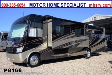 /TX 12/13/2013 &lt;a href=&quot;http://www.mhsrv.com/thor-motor-coach/&quot;&gt;&lt;img src=&quot;http://www.mhsrv.com/images/sold-thor.jpg&quot; width=&quot;383&quot; height=&quot;141&quot; border=&quot;0&quot; /&gt;&lt;/a&gt; 2013 Thor Motor Coach Challenger. Model 37DT. This luxury RV measures approximately 37 feet 10 inches in length and features (3) slide-out rooms. The floor plan is highlighted by the extendable L-Shaped sofa &amp; fireplace in the living room, the U-shaped booth dinette and the large double lavy bathroom. This beautiful coach includes a Olympic Cherry wood package, Cherry Pearl full body paint exterior, side-by-side refrigerator, 3-burner range with oven, exterior entertainment system, 600-watt inverter, dual pane windows and 2 additional folding dining chairs, Ford Triton V-10 engine, 5-speed automatic transmission, 22-Series ford chassis with aluminum wheels, fully automatic hydraulic leveling system, electric patio awning, side hinged baggage doors, iPod docking station, DVD, LCD TVs, day/night shades, Corian kitchen counter, dual roof A/C units, 5500 Onan Marquis Gold generator, gas/electric water heater, heated and enclosed holding tanks and much more.  If you have any additional questions regarding these products please feel free to contact a representative at 800-335-6054.