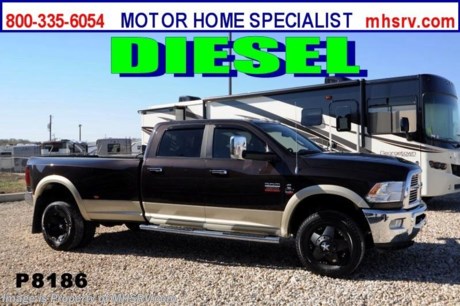 This beautiful 2011 Dodge Ram Laramie 3500 crew cab 4x4 comes with GPS, 6.7-liter Cummins turbodiesel inline-6 engine, an overhead TV/DVD player, leather seats, polished alloy wheels, dual-zone automatic climate control, a power driver seat with memory, power-adjustable pedals, auto-dimming mirrors, steering wheel with audio controls, rear parking sensors, Bluetooth and an upgraded nine-speaker surround-sound audio system with digital music storage and iPod integration.
Call 1-800-335-6054 for details now.
