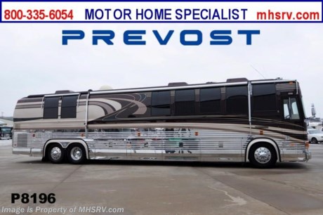/TX 4/8/14 &lt;a href=&quot;http://www.mhsrv.com/prevost-rv/&quot;&gt;&lt;img src=&quot;http://www.mhsrv.com/images/sold-prevost.jpg&quot; width=&quot;383&quot; height=&quot;141&quot; border=&quot;0&quot;/&gt;&lt;/a&gt; Pre-Owned Prevost RV for Sale- 1998 Prevost Royale is approximately 44 feet in length with all new tires, custom Prevost chassis with tag axle, Allison 6 speed automatic transmission, power mirrors, Power Tech 17.5KW generator, patio and door awnings, window awnings, Aqua Hot, 50 Amp power cord reel, pass-thru storage, full length slide-out cargo tray, aluminum wheels, air leveling system, back up camera, 2 inverters, all electric coach, ceramic tile floors, all hardwood cabinets, solid surface counters, washer/dryer stack, convection microwave, residential refrigerator, safe, 3 ducted roof A/Cs with heat pumps and 2 flat panel TVs. For additional information and photos please visit Motor Home Specialist at www.MHSRV .com or call 800-335-6054.