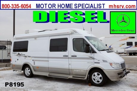 /IL 1/6/2014 **SOLD** Used Leisure Travel RV for Sale- 2005 Leisure Travel Free Spirit 210B is approximately 21feet in length with 30,979 miles, 154 HP Mercedes diesel engine, Freightliner chassis, power mirrors with heat, cruise control, CB, tilt steering wheel, in-dash CD player, power windows and locks, dual safety airbags, Onan generator, patio awning, water heater, aluminum wheels, 1-piece windshield, exterior shower, back up camera, soft touch ceilings, LCD TV with DVD player, leather sofa with power jack knife sleeper, day/night shades, fold up counter, microwave, 2 burner range, sink covers, refrigerator, all in 1 bath and much more. For additional information and photos please visit Motor Home Specialist at www.MHSRV .com or call 800-335-6054.