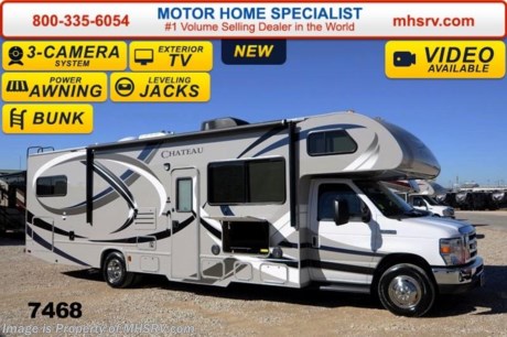 /NE 4/15/14 &lt;a href=&quot;http://www.mhsrv.com/thor-motor-coach/&quot;&gt;&lt;img src=&quot;http://www.mhsrv.com/images/sold-thor.jpg&quot; width=&quot;383&quot; height=&quot;141&quot; border=&quot;0&quot;/&gt;&lt;/a&gt; 2014 CLOSEOUT! Receive a $1,000 VISA Gift Card with purchase from Motor Home Specialist while supplies last!  &lt;object width=&quot;400&quot; height=&quot;300&quot;&gt;&lt;param name=&quot;movie&quot; value=&quot;//www.youtube.com/v/zb5_686Rceo?version=3&amp;amp;hl=en_US&quot;&gt;&lt;/param&gt;&lt;param name=&quot;allowFullScreen&quot; value=&quot;true&quot;&gt;&lt;/param&gt;&lt;param name=&quot;allowscriptaccess&quot; value=&quot;always&quot;&gt;&lt;/param&gt;&lt;embed src=&quot;//www.youtube.com/v/zb5_686Rceo?version=3&amp;amp;hl=en_US&quot; type=&quot;application/x-shockwave-flash&quot; width=&quot;400&quot; height=&quot;300&quot; allowscriptaccess=&quot;always&quot; allowfullscreen=&quot;true&quot;&gt;&lt;/embed&gt;&lt;/object&gt; For Lowest Price &amp; Largest Selection Visit the #1 Volume Selling Dealer in the World at MHSRV .com or Call 800-335-6054. MSRP $110,407. New 2014 Thor Motor Coach Chateau Class C RV. Model 31E bunk house with Ford E-450 chassis, Ford Triton V-10 engine and measures approximately 32 feet 7 inches in length. The Chateau 31E features the Premier Package which includes solid surface kitchen countertop with pressed dinette top, roller shades, power charging center for electronics, enclosed area for sewer tank valves, water filter system, LED ceiling lights, black tank flush, 30 inch over the range microwave and exterior speakers. Optional equipment includes the HD-Max exterior, (2) LCD TVs with DVD player in bunk beds, exterior entertainment center, leatherette sofa, child safety tether, power attic fan in overhead bunk, upgraded 15,000 BTU A/C, second auxiliary battery, spare tire, bedroom TV, heated remote exterior mirrors with integrated side view cameras, power driver&#39;s chair, leatherette driver &amp; passenger chairs, cockpit carpet mat and wood dash applique. The Chateau 31E Class C RV has an incredible list of standard features including power windows and locks, bedroom TV, 3 burner high output range top with oven, gas/electric water heater, holding tanks with heat pads, auto transfer switch, wheel liners, valve stem extenders, keyless entry, automatic electric patio awning, back-up monitor, double door refrigerator, roof ladder, 4000 Onan Micro Quiet generator, slick fiberglass exterior, full extension drawer glides, bedspread &amp; pillow shams and much more. FOR ADDITIONAL INFORMATION, BROCHURE, WINDOW STICKER, PHOTOS &amp; VIDEOS PLEASE VISIT MOTOR HOME SPECIALIST AT MHSRV .com or CALL 800-335-6054. At Motor Home Specialist we DO NOT charge any prep or orientation fees like you will find at other dealerships. All sale prices include a 200 point inspection, interior &amp; exterior wash &amp; detail of vehicle, a thorough coach orientation with an MHS technician, an RV Starter&#39;s kit, a nights stay in our delivery park featuring landscaped and covered pads with full hook-ups and much more! Read From Thousands of Testimonials at MHSRV .com and See What They Had to Say About Their Experience at Motor Home Specialist. WHY PAY MORE?...... WHY SETTLE FOR LESS?