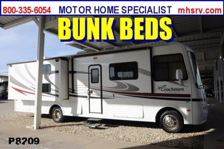 /TX 1/20/2014 &lt;a href=&quot;http://www.mhsrv.com/coachmen-rv/&quot;&gt;&lt;img src=&quot;http://www.mhsrv.com/images/sold-coachmen.jpg&quot; width=&quot;383&quot; height=&quot;141&quot; border=&quot;0&quot;/&gt;&lt;/a&gt; Used Coachmen RV for Sale- 2012 Coachmen Mirada 32BH with 2 slides and 11,151 miles. This bunk model RV has a Ford V10 engine, Ford chassis, 5.5KW Onan generator with only 92 hours, power patio awning, slide-out room toppers, 5K lb hitch, exterior shower, automatic hydraulic leveling system, back up camera, all in 1 bath, pillow top mattress,  bunk beds, 2 ducted roof A/Cs and 2 LCD TVs. For additional information and photos please visit Motor Home Specialist at www.MHSRV .com or call 800-335-6054.