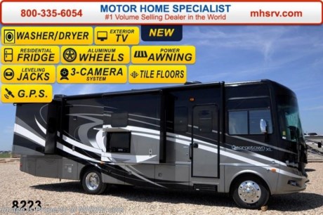 /SOLD 7/20/15 - TX
MSRP $177,893. New 2015 Forest River Georgetown: Model 334XL. This RV measures approximately 34 feet 11 inches in length featuring 4 slides and a residential refrigerator. Optional equipment include the Black Diamond package which includes solid Cherry hardwood interior with Ebony Forest Stain, Weathered Barnwood ceramic tile flooring, color coordinated cockpit area, Marbled White solid surface countertops, custom hardwood dinette table, hidden cabinet door hinges, back lit cabinet door in entertainment center, unique bedroom decor, Serta Trump mattress, custom fabrics and leatherettes. Additional options include full body paint, 2nd ducted roof A/C with heat strip (rear), upgraded 15.0 ducted roof A/C with heat strip (front), Fantastic Fan in the bathroom, power driver&#39;s seat, washer/dryer, dual pane windows, convection microwave with oven, roller shades, GPS Navigation with Sirius Radio, overhead bunk, 2 additional coach batteries, rear mudflap &amp; an exterior entertainment center. The all new Forest River Georgetown also features a Triton V-10 engine, aluminum wheels, 24,000 lb. Ford chassis, Arctic pack, 5500 Onan generator, side swing baggage doors, auto transfer switch, color side view cameras, power heated side mirrors, stainless steel appliances, Fantastic Fan kitchen, LCD TV and much more. For additional coach information, brochure, window sticker, videos, photos, Georgetown customer reviews &amp; testimonials please visit Motor Home Specialist at MHSRV .com or call 800-335-6054. At MHS we DO NOT charge any prep or orientation fees like you will find at other dealerships. All sale prices include a 200 point inspection, interior &amp; exterior wash &amp; detail of vehicle, a thorough coach orientation with an MHS technician, an RV Starter&#39;s kit, a nights stay in our delivery park featuring landscaped and covered pads with full hook-ups and much more. WHY PAY MORE?... WHY SETTLE FOR LESS?&lt;object width=&quot;400&quot; height=&quot;300&quot;&gt;&lt;param name=&quot;movie&quot; value=&quot;http://www.youtube.com/v/fBpsq4hH-Ws?version=3&amp;amp;hl=en_US&quot;&gt;&lt;/param&gt;&lt;param name=&quot;allowFullScreen&quot; value=&quot;true&quot;&gt;&lt;/param&gt;&lt;param name=&quot;allowscriptaccess&quot; value=&quot;always&quot;&gt;&lt;/param&gt;&lt;embed src=&quot;http://www.youtube.com/v/fBpsq4hH-Ws?version=3&amp;amp;hl=en_US&quot; type=&quot;application/x-shockwave-flash&quot; width=&quot;400&quot; height=&quot;300&quot; allowscriptaccess=&quot;always&quot; allowfullscreen=&quot;true&quot;&gt;&lt;/embed&gt;&lt;/object&gt;