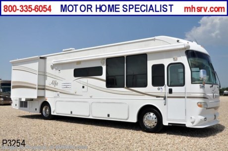 &lt;a href=&quot;http://www.mhsrv.com/other-rvs-for-sale/alfa-rv/&quot;&gt;&lt;img src=&quot;http://www.mhsrv.com/images/sold-alfa.jpg&quot; width=&quot;383&quot; height=&quot;141&quot; border=&quot;0&quot; /&gt;&lt;/a&gt;
Texas RV Sales - SOLD 12/20/09 - 2006 Alfa See-Ya Gold  with 3 slides and 19,095 miles. This RV is approximately 40&#39; in length and features a Cummins 400 HP diesel engine, Allison 6-speed transmission, Freightliner raised rail chassis with IFS, Xantrex inverter, Generac 7500 generator with auto start, leveling jack system, Weldex Color back up camera system, surround sound with DVD player, (3) interior TVs with LCD in bedroom, exterior TV, Kingdome satellite, cab radio, Coleman basement ducted A/C, Dometic side by side refrigerator stainless with ice maker,  10,000 lb. hitch, Girard power awning, Hydro-Hot, engine brake, air brakes, cruise, tilt, telescope, Smart Wheel, power visors, 6-way power seats with 3-point seat belts, cab fans, power mirrors with heat, Clarion 6-disc CD changer, full ceramic tile, micro/convection oven, gas stove top, gas oven, heat pumps, electric/gas water heater, washer/dryer combo, private commode, dual pane glass, day/night shades, dinette with 2 additional chairs, (2) recliner chairs, J-knife sofa, 7’6” ceilings, ceiling fan, fantastic vents,  solid surface counters, queen bed, wardrobe closet, HP computer, (2) pull out cargo trays, exterior freezer/fridge, 50 amp service, power cord reel, roof ladder, power steps, aluminum wheels, docking lights, exterior trash bin, air horns, keyless entry, slide-out awning toppers, window awnings and more. 