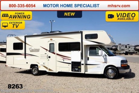 /TX 4/24/14 &lt;a href=&quot;http://www.mhsrv.com/coachmen-rv/&quot;&gt;&lt;img src=&quot;http://www.mhsrv.com/images/sold-coachmen.jpg&quot; width=&quot;383&quot; height=&quot;141&quot; border=&quot;0&quot;/&gt;&lt;/a&gt; 2014 CLOSEOUT! Receive a $1,000 VISA Gift Card with purchase from Motor Home Specialist while supplies last!  &lt;object width=&quot;400&quot; height=&quot;300&quot;&gt;&lt;param name=&quot;movie&quot; value=&quot;//www.youtube.com/v/Up9m210doqE?version=3&amp;amp;hl=en_US&quot;&gt;&lt;/param&gt;&lt;param name=&quot;allowFullScreen&quot; value=&quot;true&quot;&gt;&lt;/param&gt;&lt;param name=&quot;allowscriptaccess&quot; value=&quot;always&quot;&gt;&lt;/param&gt;&lt;embed src=&quot;//www.youtube.com/v/Up9m210doqE?version=3&amp;amp;hl=en_US&quot; type=&quot;application/x-shockwave-flash&quot; width=&quot;400&quot; height=&quot;300&quot; allowscriptaccess=&quot;always&quot; allowfullscreen=&quot;true&quot;&gt;&lt;/embed&gt;&lt;/object&gt;  MSRP $83,201. New 2014 Coachmen Freelander Model 28QB. This Class C RV measures approximately 30 feet 9 inches in length and features a tremendous amount of living &amp; storage area. This beautiful RV includes the 50th Anniversary pack featuring high gloss colored fiberglass sidewalls, fiberglass running boards, tinted windows, 3 burner range with oven, stainless steel wheel inserts, AM/FM stereo, power patio awning, rear ladder, Travel East Roadside Assistance, 50 gallon fresh water tank, 5,000 lb. hitch, glass shower door, Onan generator, 80 inch long bed, roller bearing drawer glides, Azdel Composite sidewall and Thermofoil counter tops. Additional options include the all new Platinum wood color, exterior privacy windshield cover, air assisted suspension, spare tire, 15K BTU A/C with heat pump, exterior entertainment center and 24&quot; LCD TV w/DVD, as well as the Freelander Premier Package which including an electric awning, back-up camera, child saftey net and ladder and heated holding tanks.  The Coachmen Freelander RV also features a Chevy 4500 series chassis, 6.0L Vortec V-8, 6-speed automatic transmission, 57 gallon fuel tank and more. For additional photos, details, videos &amp; SALE PRICE please visit Motor Home Specialist, the #1 Volume Selling Dealer in the World, at MHSRV .com or Call 800-335-6054. At Motor Home Specialist we DO NOT charge any prep or orientation fees like you will find at other dealerships. All sale prices include a 200 point inspection, interior &amp; exterior wash &amp; detail of vehicle, a thorough coach orientation with an MHS technician, an RV Starter&#39;s kit, a nights stay in our delivery park featuring landscaped and covered pads with full hook-ups and much more! Read From Thousands of Testimonials at MHSRV .com and See What They Had to Say About Their Experience at Motor Home Specialist. WHY PAY MORE?...... WHY SETTLE FOR LESS?