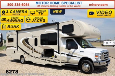 /CA 1/1/15 &lt;a href=&quot;http://www.mhsrv.com/thor-motor-coach/&quot;&gt;&lt;img src=&quot;http://www.mhsrv.com/images/sold-thor.jpg&quot; width=&quot;383&quot; height=&quot;141&quot; border=&quot;0&quot;/&gt;&lt;/a&gt;
Receive a $1,000 VISA Gift Card with purchase from Motor Home Specialist while supplies last. MHSRV is donating $1,000 to Cook Children&#39;s Hospital for every new RV sold in the month of December, 2014 helping surpass our 3rd annual goal total of over 1/2 million dollars!   &lt;object width=&quot;400&quot; height=&quot;300&quot;&gt;&lt;param name=&quot;movie&quot; value=&quot;//www.youtube.com/v/zb5_686Rceo?version=3&amp;amp;hl=en_US&quot;&gt;&lt;/param&gt;&lt;param name=&quot;allowFullScreen&quot; value=&quot;true&quot;&gt;&lt;/param&gt;&lt;param name=&quot;allowscriptaccess&quot; value=&quot;always&quot;&gt;&lt;/param&gt;&lt;embed src=&quot;//www.youtube.com/v/zb5_686Rceo?version=3&amp;amp;hl=en_US&quot; type=&quot;application/x-shockwave-flash&quot; width=&quot;400&quot; height=&quot;300&quot; allowscriptaccess=&quot;always&quot; allowfullscreen=&quot;true&quot;&gt;&lt;/embed&gt;&lt;/object&gt;  MSRP $110,414. New 2015 Thor Motor Coach Chateau Class C RV. Model 31E bunk house with Ford E-450 chassis, Ford Triton V-10 engine, automatic hydraulic leveling jacks, bedroom TV, frameless windows and measures approximately 32 feet 7 inches in length. The Chateau 31E features the Premier Package which includes solid surface kitchen countertop with pressed dinette top, roller shades, power charging center for electronics, enclosed area for sewer tank valves, water filter system, LED ceiling lights, black tank flush, 30 inch over the range microwave and exterior speakers. Optional equipment includes the HD-Max exterior, (2) LCD TVs with DVD player in bunk beds, exterior entertainment center, leatherette sofa, child safety tether, power attic fan in bedroom, upgraded 15,000 BTU A/C, second auxiliary battery, spare tire, heated remote exterior mirrors with integrated side view cameras, power driver&#39;s chair, leatherette driver &amp; passenger chairs, cockpit carpet mat and wood dash applique. The Chateau 31E Class C RV has an incredible list of standard features including power windows and locks, bedroom TV, 3 burner high output range top with oven, gas/electric water heater, holding tanks with heat pads, auto transfer switch, wheel liners, valve stem extenders, keyless entry, automatic electric patio awning, back-up monitor, double door refrigerator, roof ladder, 4000 Onan Micro Quiet generator, slick fiberglass exterior, full extension drawer glides, bedspread &amp; pillow shams and much more. For additional coach information, brochures, window sticker, videos, photos, Chateau reviews &amp; testimonials as well as additional information about Motor Home Specialist and our manufacturers please visit us at MHSRV .com or call 800-335-6054. At Motor Home Specialist we DO NOT charge any prep or orientation fees like you will find at other dealerships. All sale prices include a 200 point inspection, interior &amp; exterior wash &amp; detail of vehicle, a thorough coach orientation with an MHS technician, an RV Starter&#39;s kit, a nights stay in our delivery park featuring landscaped and covered pads with full hook-ups and much more. WHY PAY MORE?... WHY SETTLE FOR LESS? &lt;object width=&quot;400&quot; height=&quot;300&quot;&gt;&lt;param name=&quot;movie&quot; value=&quot;//www.youtube.com/v/VZXdH99Xe00?hl=en_US&amp;amp;version=3&quot;&gt;&lt;/param&gt;&lt;param name=&quot;allowFullScreen&quot; value=&quot;true&quot;&gt;&lt;/param&gt;&lt;param name=&quot;allowscriptaccess&quot; value=&quot;always&quot;&gt;&lt;/param&gt;&lt;embed src=&quot;//www.youtube.com/v/VZXdH99Xe00?hl=en_US&amp;amp;version=3&quot; type=&quot;application/x-shockwave-flash&quot; width=&quot;400&quot; height=&quot;300&quot; allowscriptaccess=&quot;always&quot; allowfullscreen=&quot;true&quot;&gt;&lt;/embed&gt;&lt;/object&gt;