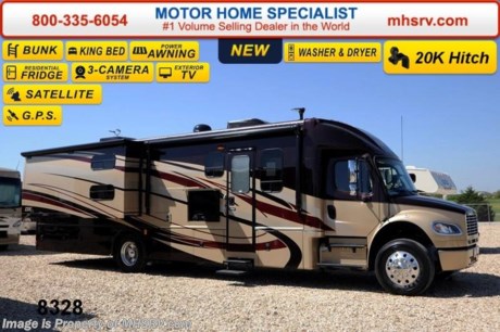 /TX 7/14 &lt;a href=&quot;http://www.mhsrv.com/other-rvs-for-sale/dynamax-rv/&quot;&gt;&lt;img src=&quot;http://www.mhsrv.com/images/sold-dynamax.jpg&quot; width=&quot;383&quot; height=&quot;141&quot; border=&quot;0&quot;/&gt;&lt;/a&gt; Receive a $1,000 VISA Gift Card with purchase from Motor Home Specialist while supplies last and if you purchase now through July 31st, 2014 MHSRV will donate $1,000 to the Intrepid Fallen Heroes Fund adding to our now more than $265,000 already raised!   &lt;object width=&quot;400&quot; height=&quot;300&quot;&gt;&lt;param name=&quot;movie&quot; value=&quot;http://www.youtube.com/v/fBpsq4hH-Ws?version=3&amp;amp;hl=en_US&quot;&gt;&lt;/param&gt;&lt;param name=&quot;allowFullScreen&quot; value=&quot;true&quot;&gt;&lt;/param&gt;&lt;param name=&quot;allowscriptaccess&quot; value=&quot;always&quot;&gt;&lt;/param&gt;&lt;embed src=&quot;http://www.youtube.com/v/fBpsq4hH-Ws?version=3&amp;amp;hl=en_US&quot; type=&quot;application/x-shockwave-flash&quot; width=&quot;400&quot; height=&quot;300&quot; allowscriptaccess=&quot;always&quot; allowfullscreen=&quot;true&quot;&gt;&lt;/embed&gt;&lt;/object&gt;
Family Owned &amp; Operated and the #1 Volume Selling Motor Home Dealer in the World.  MSRP $289,576. 2015 DynaMax DX3. Perhaps the most luxurious Super C bunk model motor home on the market! This Model 37BHHD is approximately 39 feet 2 inches in length with 2 slides and is powered by a 9.0L Cummins 350HP diesel engine with 1,000 lbs. of torque &amp; massive 33,000 lb. Freightliner M-2 chassis with 20,000 lb. hitch. Options include the Southern Comfort full body exterior 4-Color package, Southern Comfort interior, 2 bunk CD/DVD players, stackable washer dryer, 8 KW Onan diesel generator and MCD blinds. The DX3 also features a Early American Cherry wood package, an exterior LCD TV &amp; entertainment center, king size Serta Mattress, Jacobs C-Brake with low/off/high dash switch, Allison transmission, air brakes with 4 wheel ABS, twin 50 gallon aluminum fuel tanks, electric power windows, 4 point fully automatic hydraulic leveling jacks, remote keyless pad at entry door, 40 inch LCD TV in the living area, Blue-Ray home theater system, In-Motion satellite, Flush mounted LED ceiling lights, solid surface countertops, convection microwave, Frigidaire 23 Cu. Ft. residential french door refrigerator with pull out freezer drawer with water and ice dispenser, touch screen premium AM/FM/CD/DVD radio, GPS with color monitor, color back-up camera, two color side view cameras and a 1,800 Watt inverter. For additional coach information, brochures, window sticker, videos, photos, Dynamax reviews &amp; testimonials as well as additional information about Motor Home Specialist and our manufacturers please visit us at MHSRV .com or call 800-335-6054. At Motor Home Specialist we DO NOT charge any prep or orientation fees like you will find at other dealerships. All sale prices include a 200 point inspection, interior &amp; exterior wash &amp; detail of vehicle, a thorough coach orientation with an MHS technician, an RV Starter&#39;s kit, a nights stay in our delivery park featuring landscaped and covered pads with full hook-ups and much more. WHY PAY MORE?... WHY SETTLE FOR LESS?