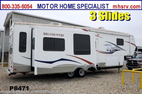 /TX  3/19/14  *SOLD*  Used Heartland 5th Wheel for Sale- 2008 Heartland Big Country 3300RLS is approximately 36 feet in length with 3 slides, patio awning, gas/electric water heater, 50 Amp service, pass-thru storage, exterior shower, roof ladder, sofa with sleeper, free standing dinette that extends, 2 Lazy Boy style recliners, computer desk, day/night shades, ceiling fan, fold up counter, microwave, 3 burner range with oven, sink covers, refrigerator, glass door shower with seat, king bed, ducted roof A/C and 2 TVs.
