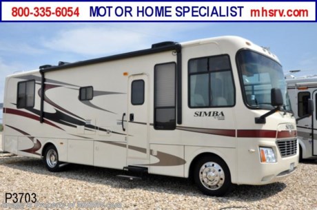 &lt;a href=&quot;http://www.mhsrv.com/other-rvs-for-sale/safari-rvs/&quot;&gt;&lt;img src=&quot;http://www.mhsrv.com/images/sold_safari.jpg&quot; width=&quot;383&quot; height=&quot;141&quot; border=&quot;0&quot; /&gt;&lt;/a&gt;
Used Safari RV for sale - 2008 Safari Simba with Full Wall Slide, model 33SFS and 6,792 miles. This unit comes with the following features: Workhorse chassis, Onan 5500 generator, Power Gear automatic leveling system, Voyager 3-camera system with audio, RCA surround sound with DVD player, LCD TV in living room, TV in bedroom, cab radio with CD player, (2) Duo-Therm ducted roof A/C units, Norcold 2-door refrigerator with ice maker, 5,000 lb. hitch, cruise, tilt, power visors, power mirrors with heat, micro/convection oven, gas stove top, central vacuum, private commode, electric/gas water heater, arctic package, energy management system, dual pane glass, day/night shades, dinette with 2 additional chairs, euro-chair, sofa/sleeper, 7’ soft touch vinyl ceilings, fantastic vents, solid surface counters in kitchen, queen bed, (2) partial wardrobe closets with drawers and shelves, 50 amp service, roof ladder, power steps, side swing baggage doors, aluminum wheels, front coach mask, 1-piece windshield, L.E.D. running lights, exterior shower, fiberglass roof, slide-out awning topper, power patio awning and much more. 