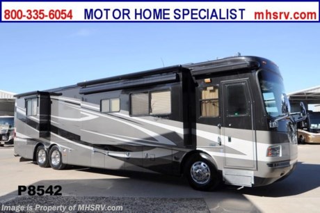 /TX 3/19/14  *SOLD*  Used Monaco RV for Sale- 2007 Monaco Dynasty Commander IV with 4 slides and 28,653 miles. This RV is approximately 42 feet in length with a 400 HP Cummins engine with side radiator, Roadmaster raised rail chassis with tag axle, power mirrors with heat, 10KW Onan generator with AGS on a power slide, power patio and door awnings, window awnings, slide-out room toppers, Aqua Hot, 50 Amp power cord reel, pass-thru storage with side swing baggage doors, full length slide-out cargo trays, aluminum wheels, keyless entry, power water hose reel, solar panel, automatic air leveling system, back up camera, Magnum inverter, 10 K lb. hitch, all hardwood cabinets, ceramic tile floors, multi-plex lighting, dual pane windows, convection microwave, solid surface counters, washer/dryer combo, 3 ducted roof A/Cs with heat pumps and 2 LCD TVs. For additional information and photos please visit Motor Home Specialist at www.MHSRV .com or call 800-335-6054.